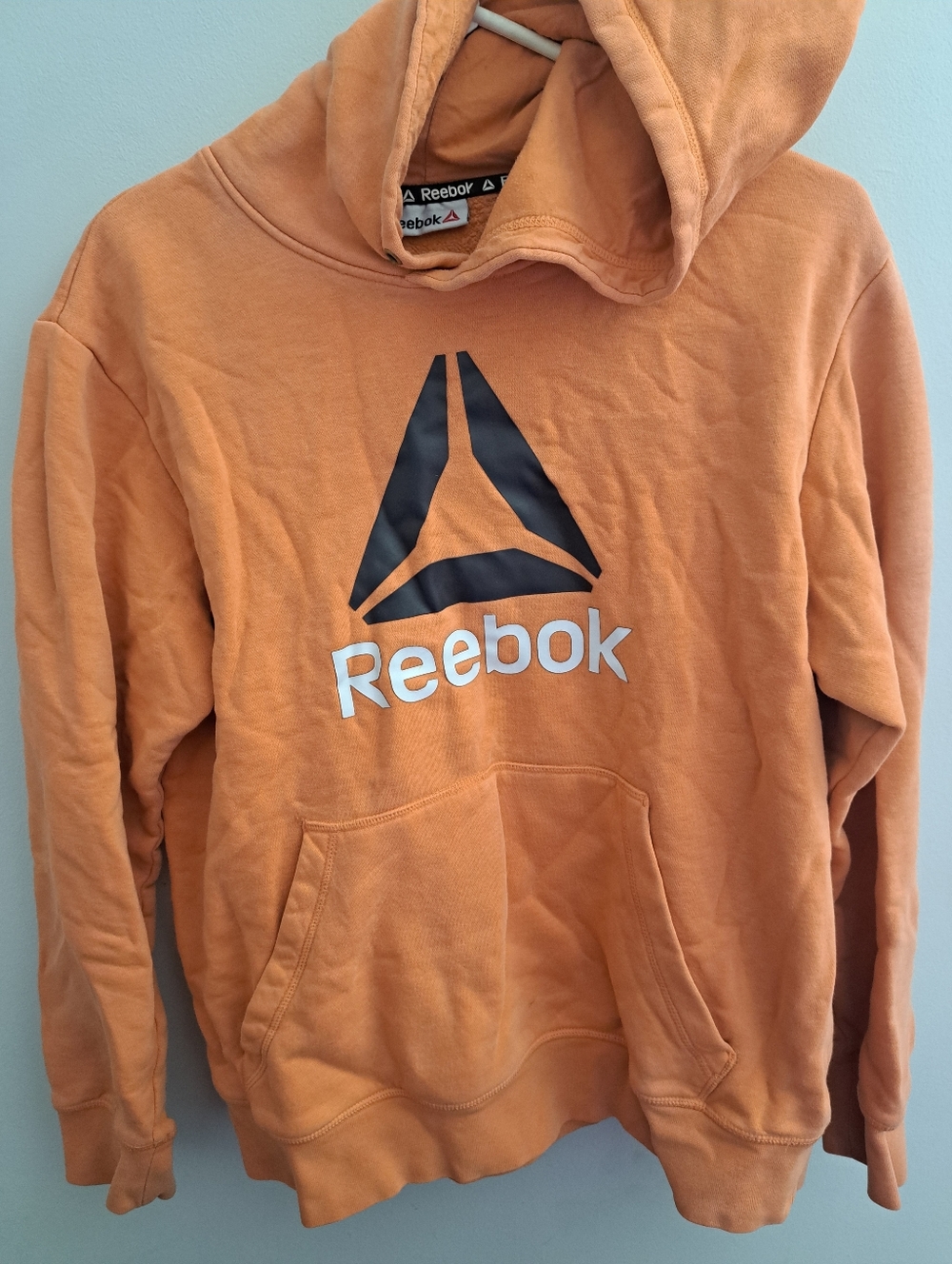 Reebok Women's Or Men's Orange Pullover Hoodie with Black Logo